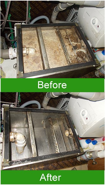 Before and After of Grease Trap Service 