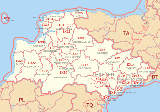 Exeter City Map