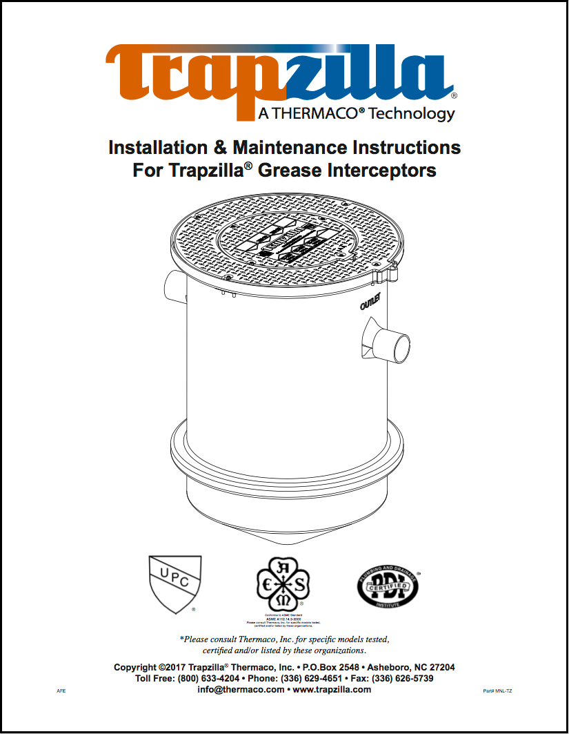 Installation manual for Trapzilla TZ-600